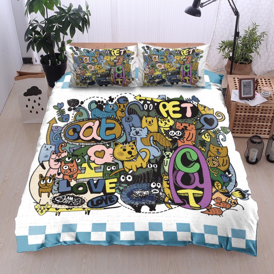 Cat Doodle Bedding Set