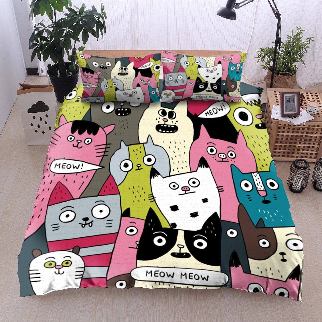 Cat Doodle Bedding Set