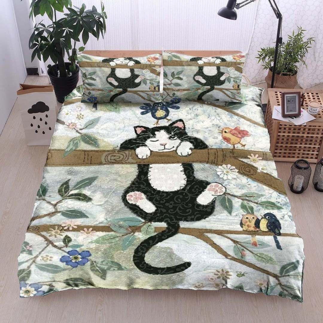 Cat Twin Queen King Cotton Bed Sheets Spread Comforter Bedding Set
