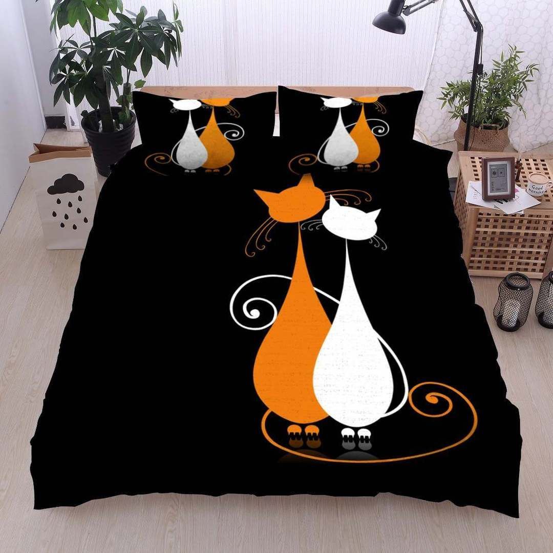 Cat Twin Queen King Cotton Bed Sheets Spread Comforter Bedding Set