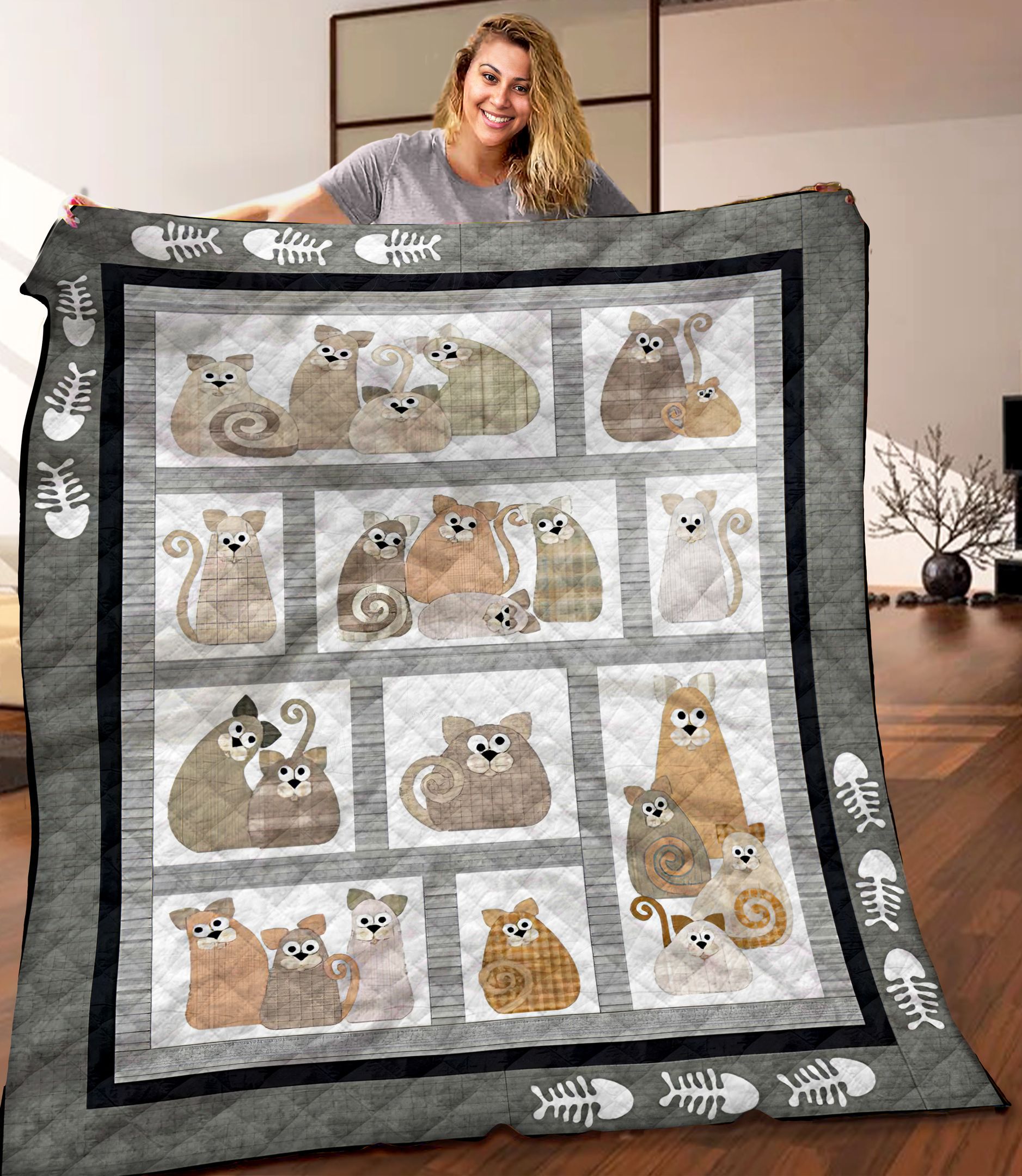 Cat DTH171056HD Quilt Blanket