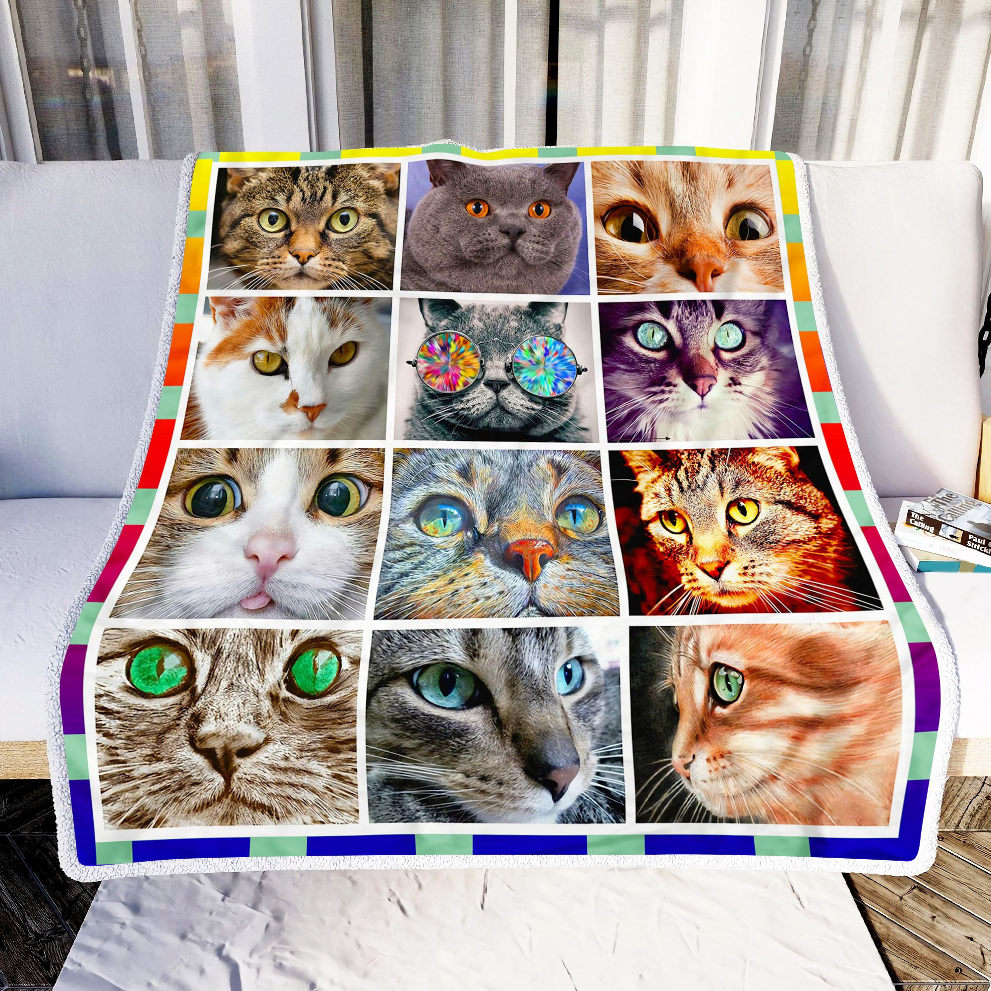 Cat Faces Fleece Blanket