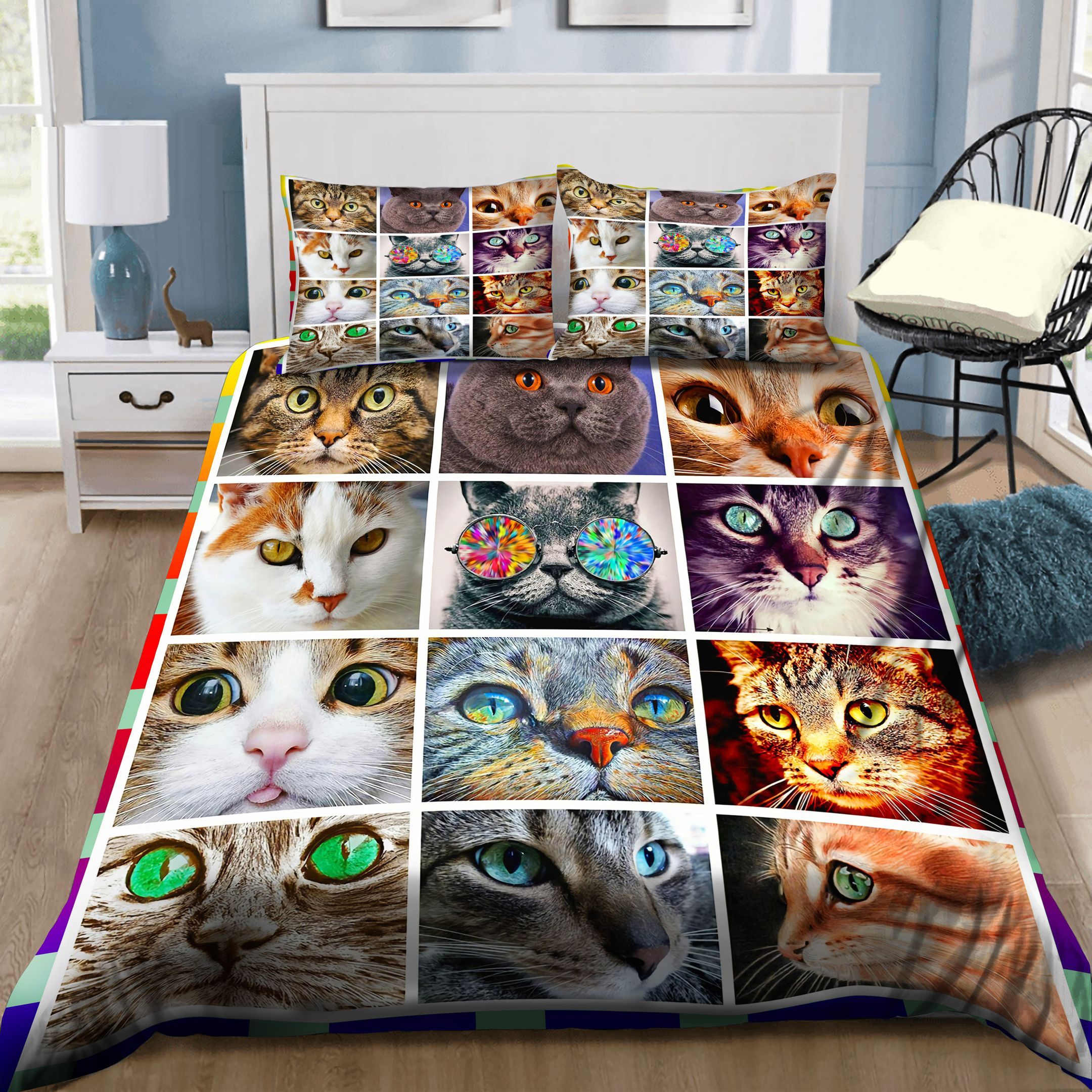 Cat Faces Bedding Set