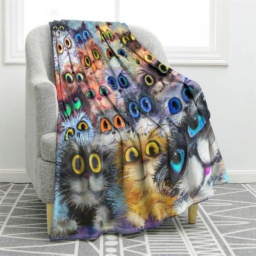 Cat Flannel Sherpa Fleece Blanket
