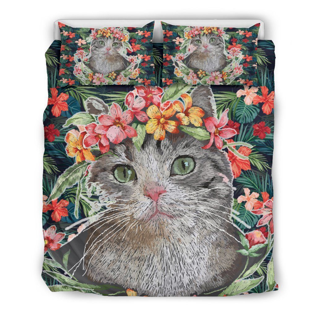 Cat Flower Bedding Set