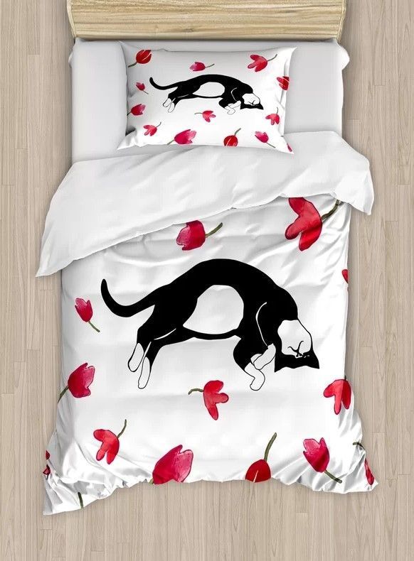 Cat Flower Bedding Set