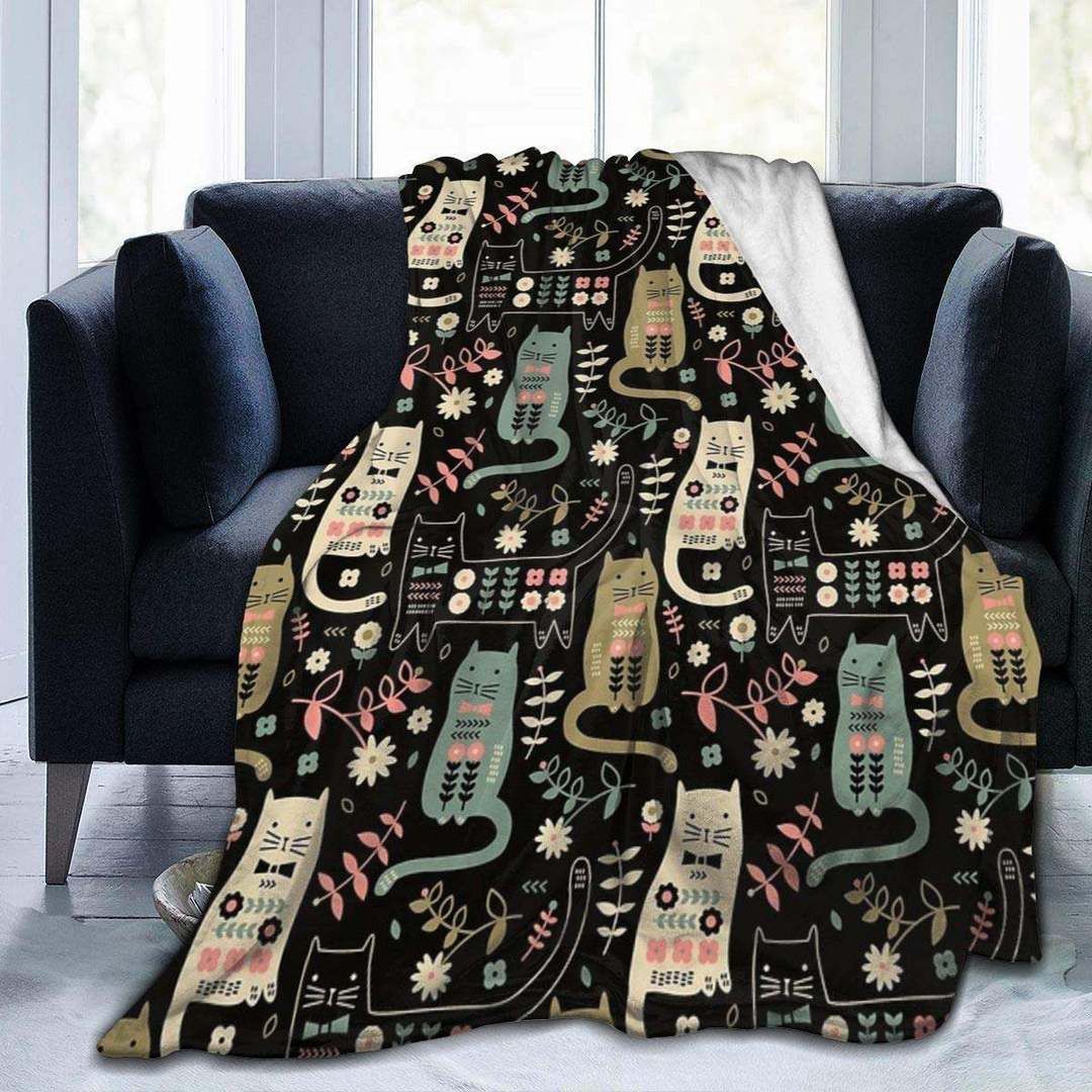 Cat Folk Sherpa Fleece Blanket