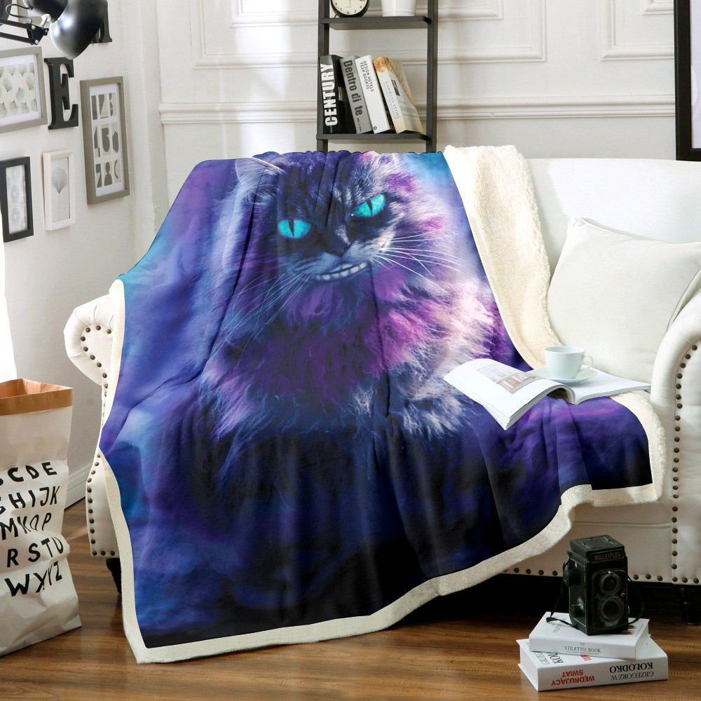 Cat Galaxy Sherpa Fleece Blanket