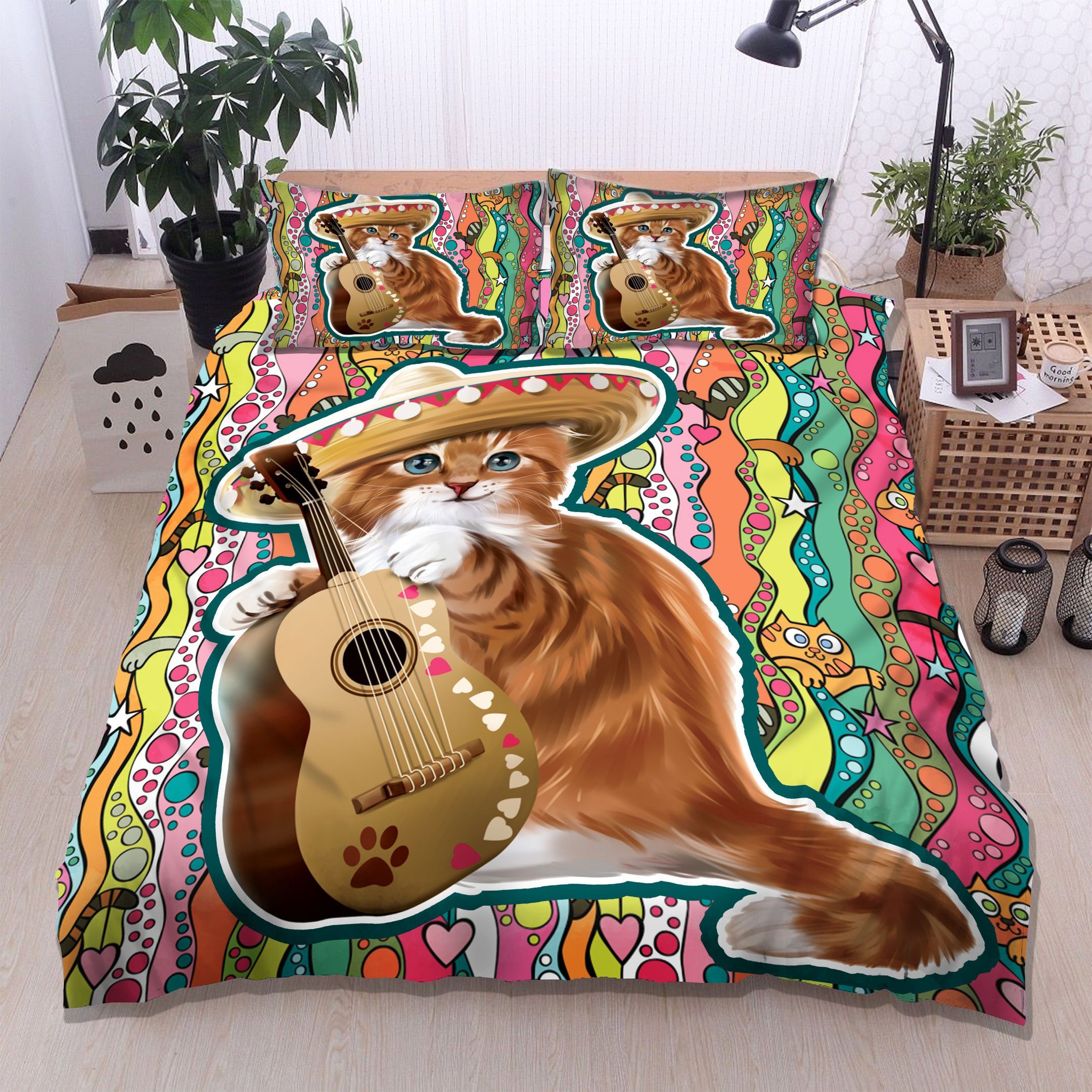 Cat Guitar Bedding Set