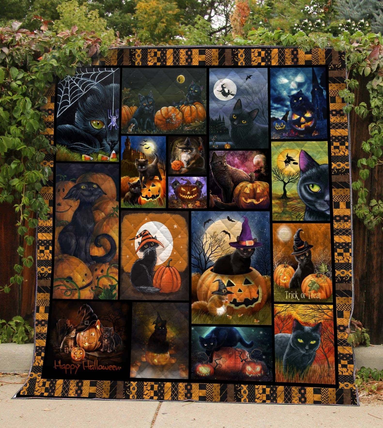Cat Halloween Black Cat Quilt Blanket DHC31121152TD