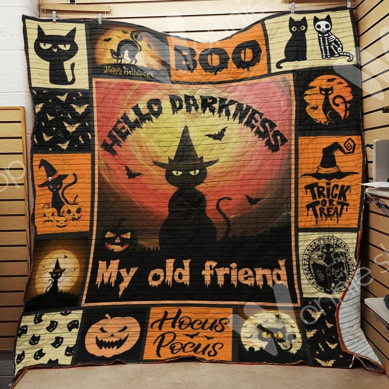 Cat Halloween For My Old Friend Printed Fleece Blanket