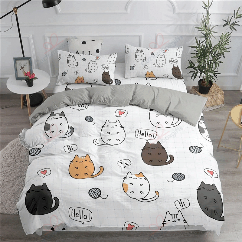 Cat Hello Bedding Set