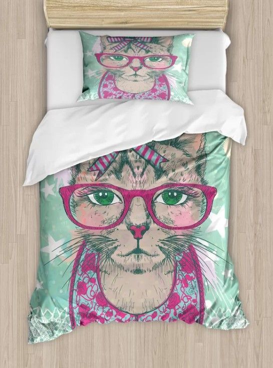 Cat Hipster Bedding Set