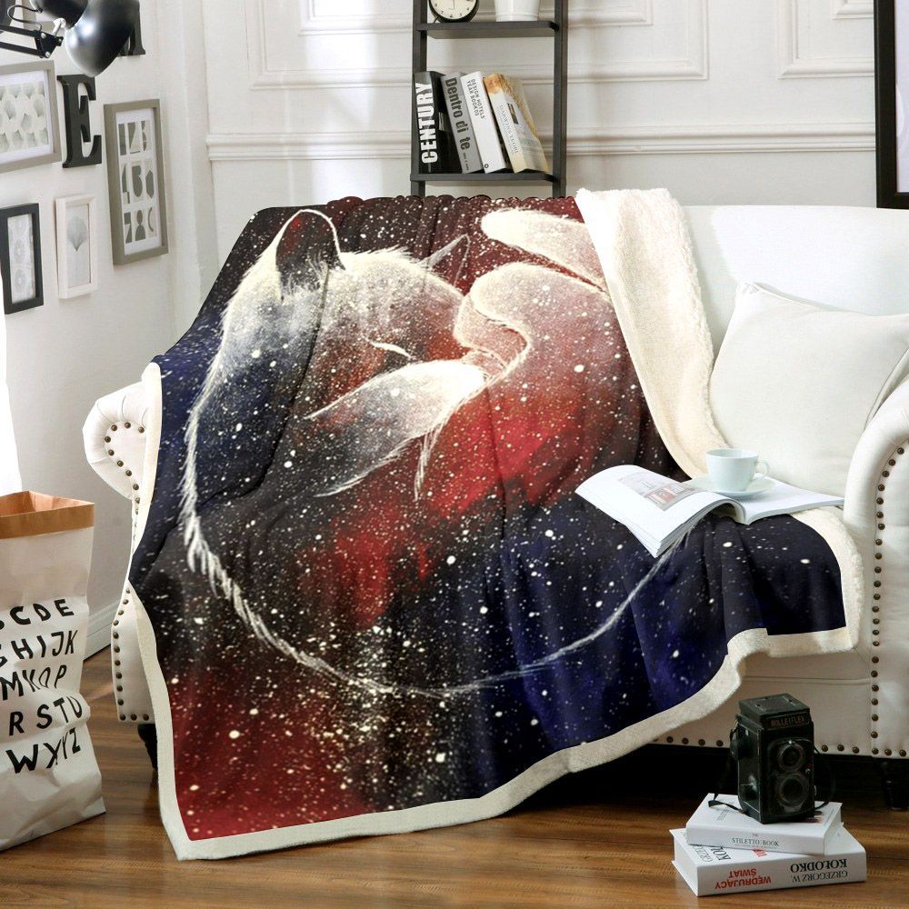 Cat Sherpa Fleece Blanket