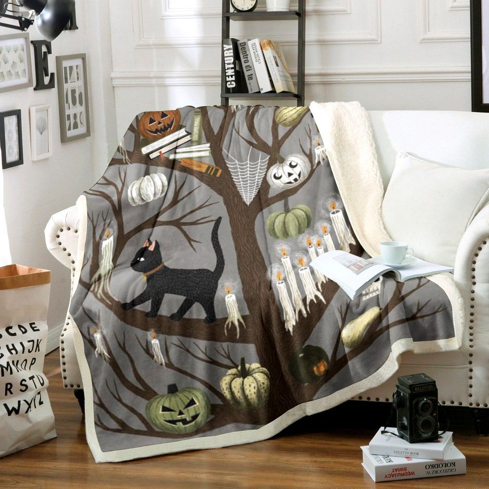 Cat Sherpa Fleece Blanket