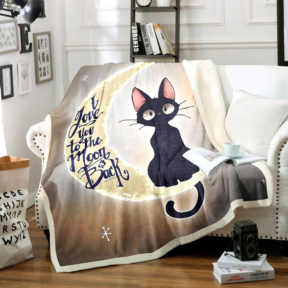Cat Sherpa Fleece Blanket