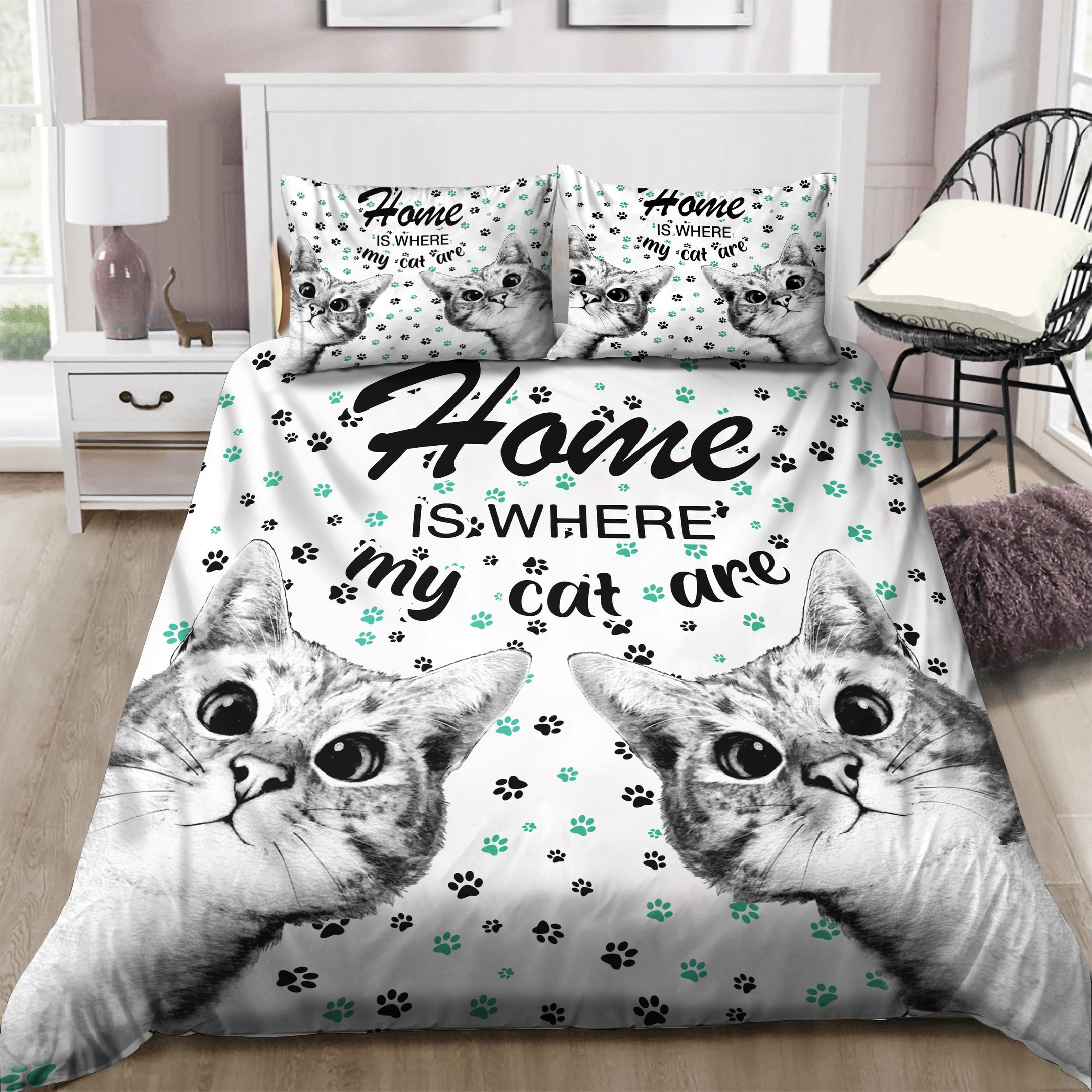 Cat Home Bedding Set