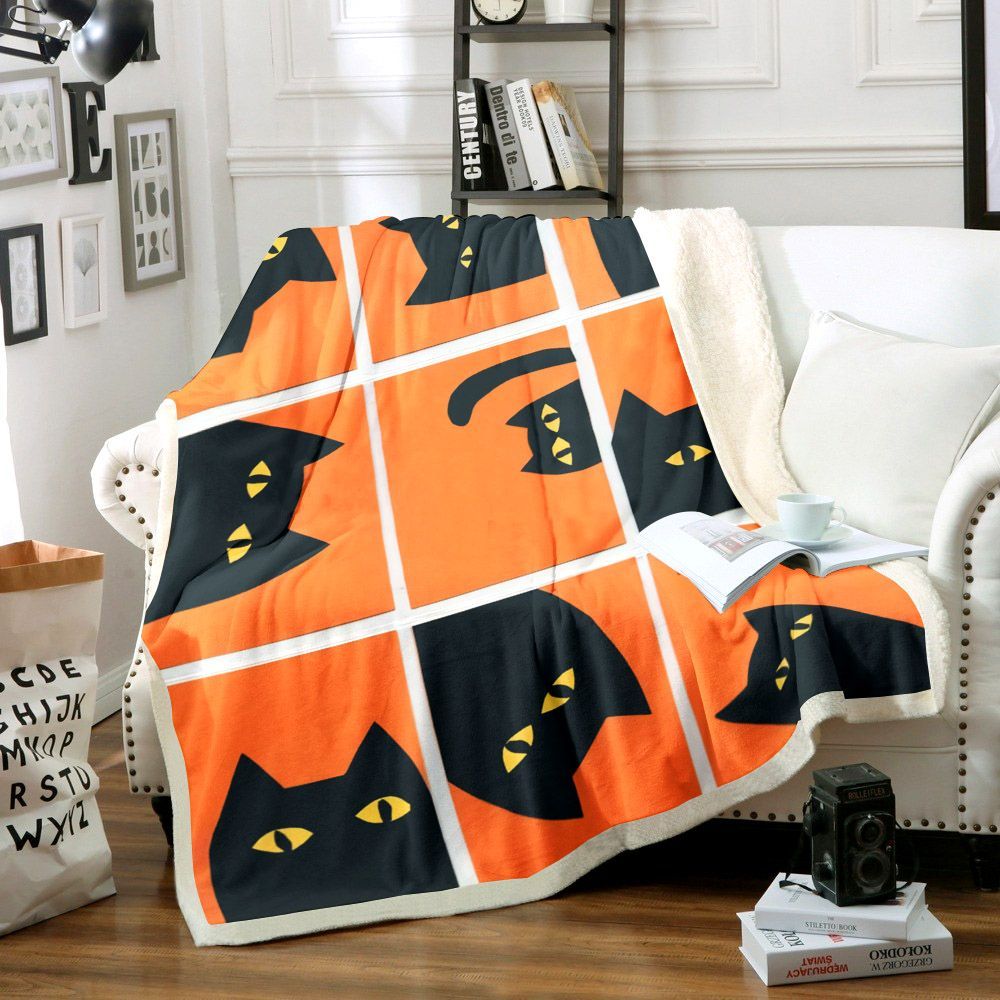 Cat Sherpa Fleece Blanket