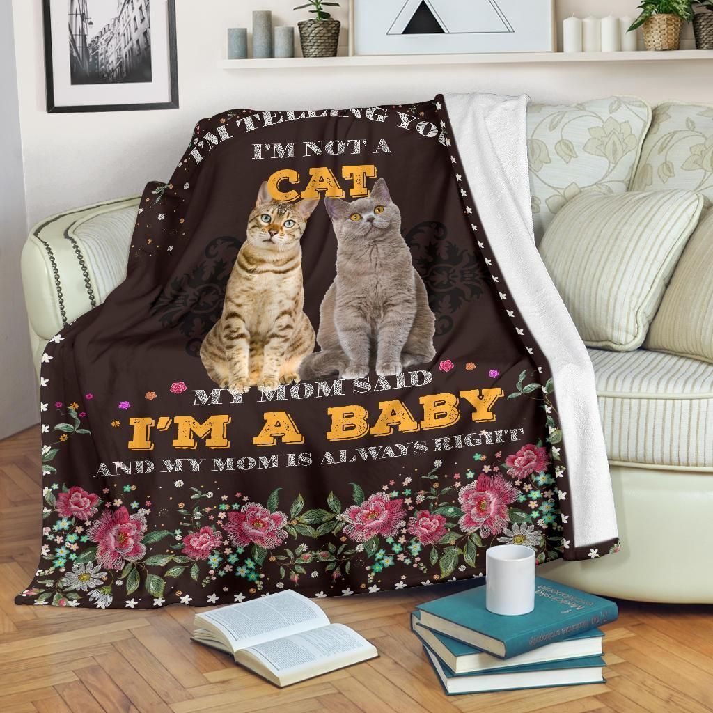 Cat Im A Baby Sherpa Fleece Blanket