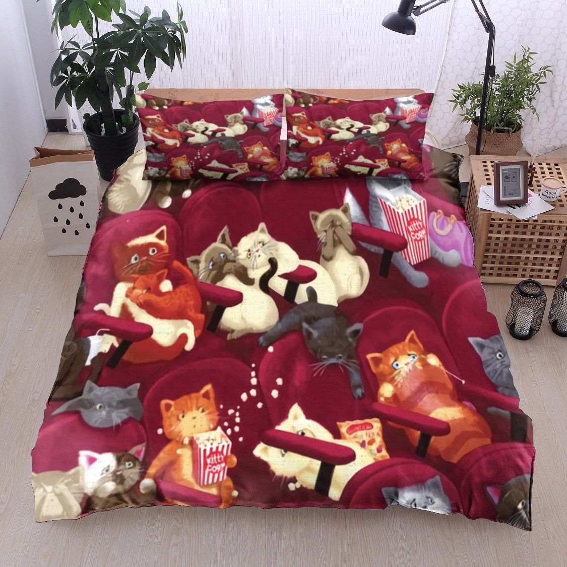 Cat In Movie Theater Bedding Set