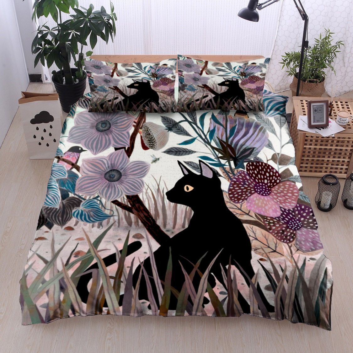 Cat In The Garden Bedding Set