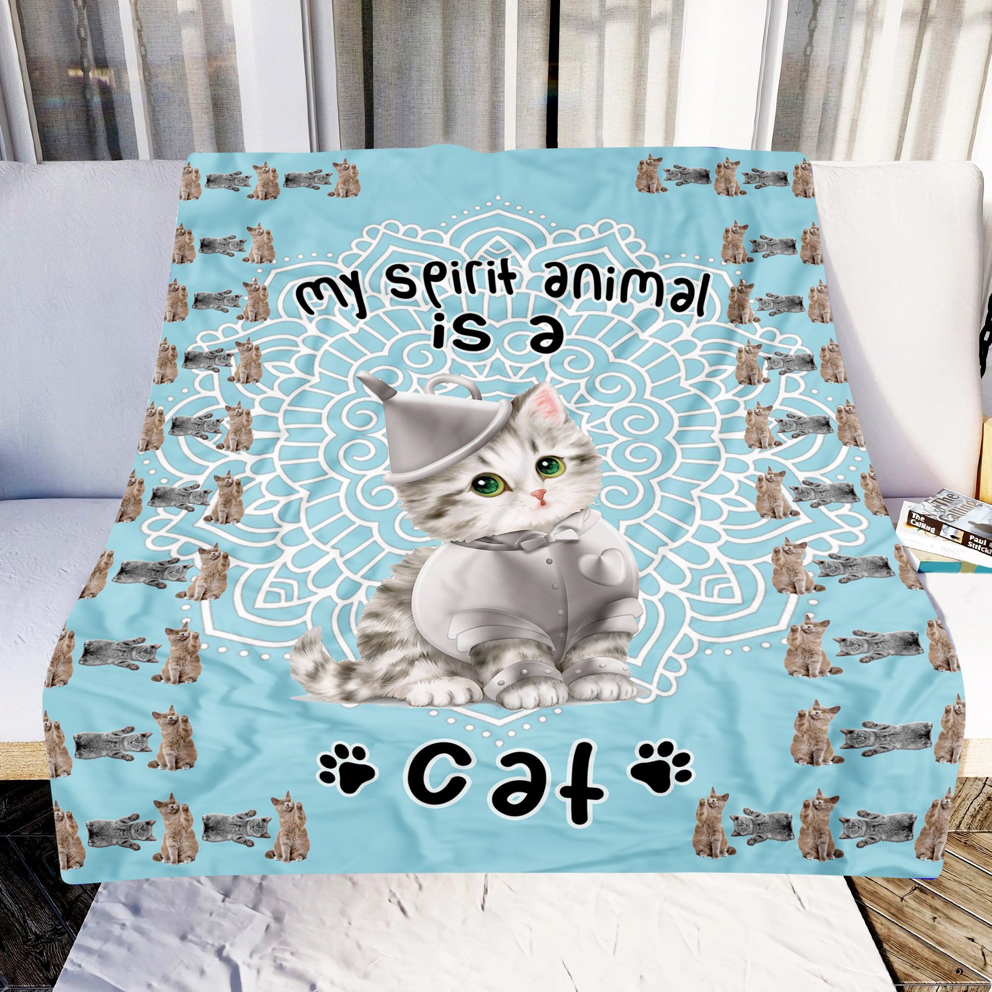Cat Is My Spirit Animal Sherpa Fleece Blanket