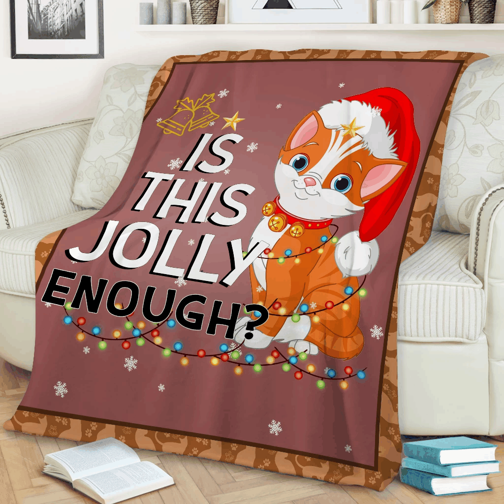 Cat Is This Jolly Enough Sherpa Fleece Blanket