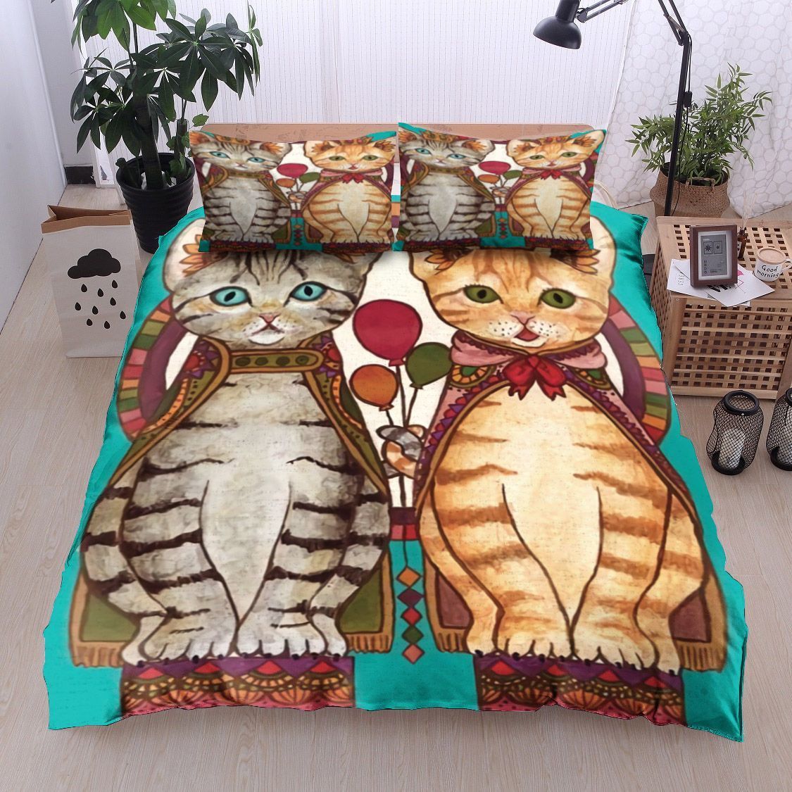Cat King And Queen Bedding Set