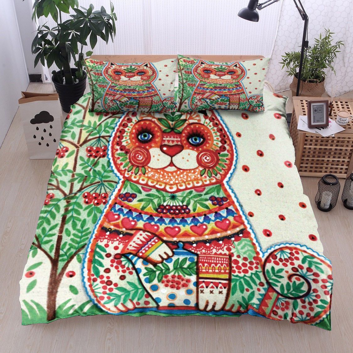 Cat Leaf Bedding Set