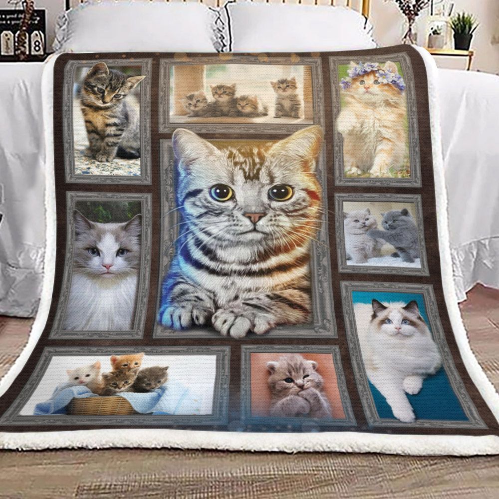 Cat Light Cute Sherpa Fleece Blanket