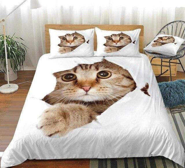 Cat Looking Up Bedding Set