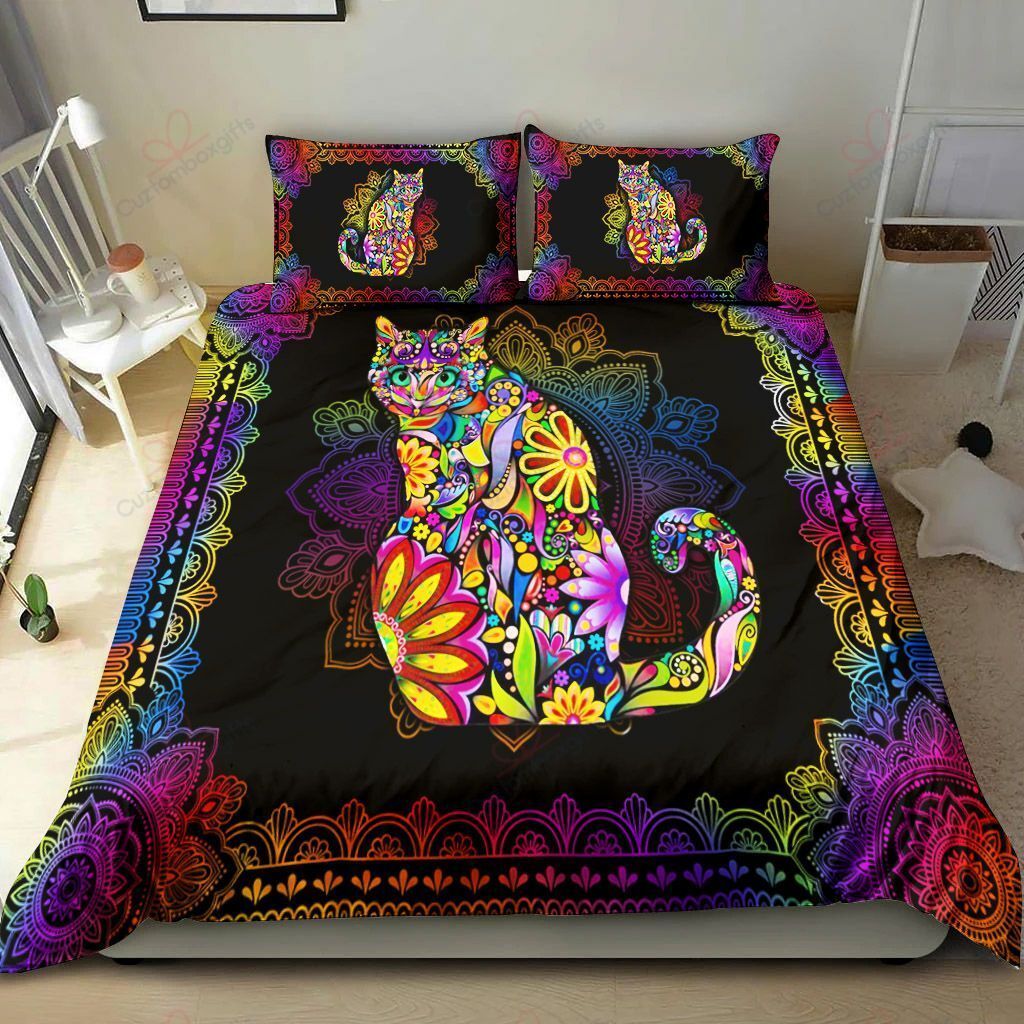 Cat Lover Mandala Bedding Set