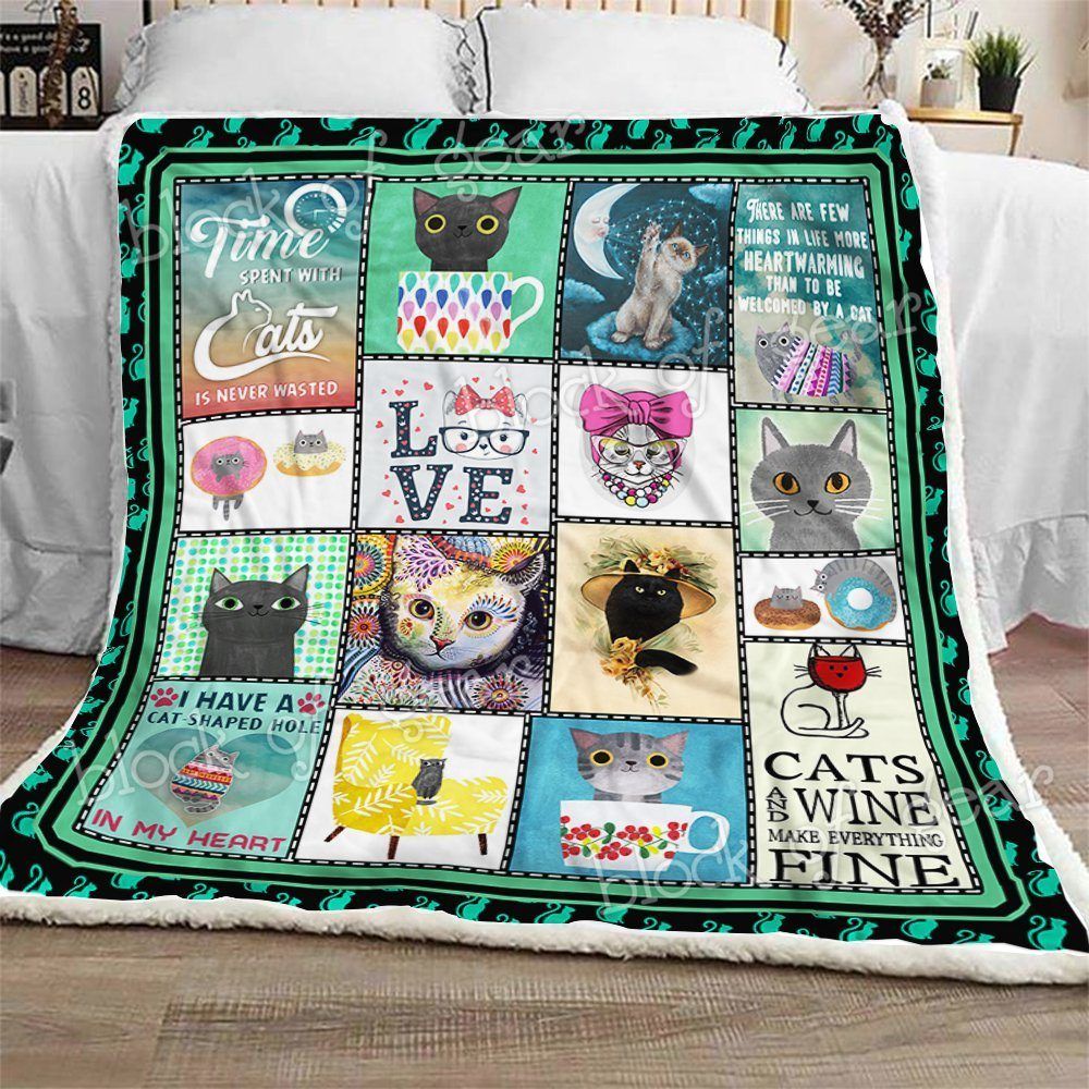 Cat Lovers Sherpa Fleece Blanket