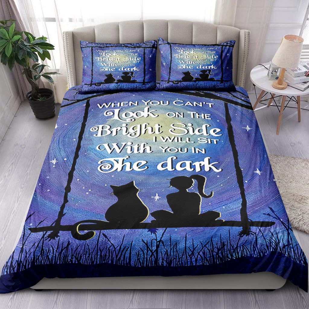 Cat Lovers Sit With You In The Dark Bedding Set