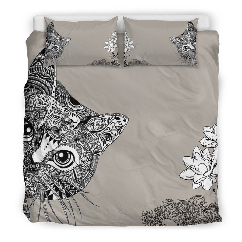 Cat Mandala Bedding Set