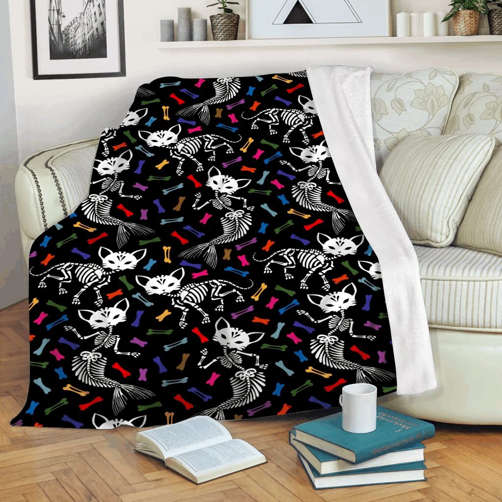 Cat Mermaid Sherpa Fleece Blanket