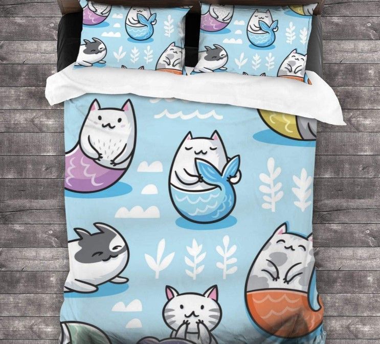 Cat Mermaid Bedding Set