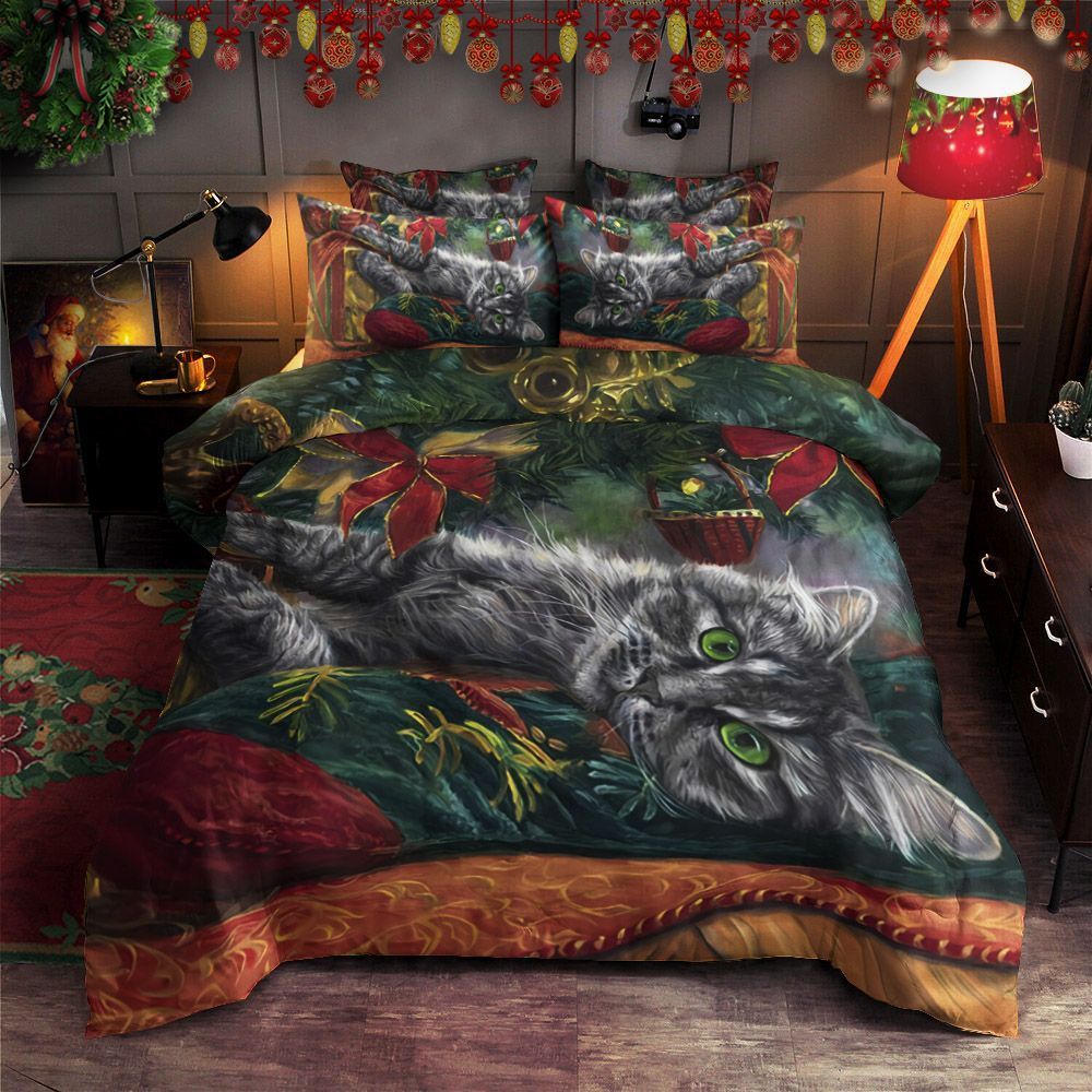 Cat Merry Christmas Bedding Set