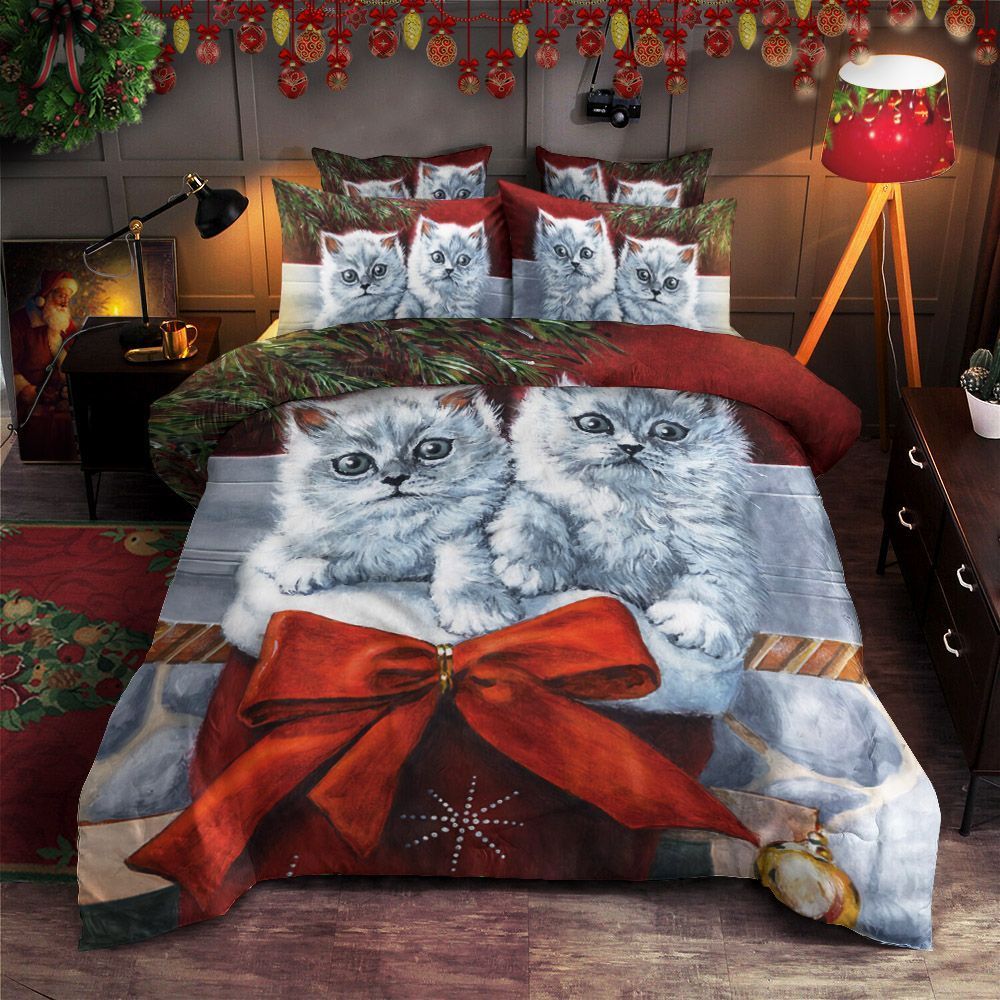 Cat Merry Christmas Bedding Set