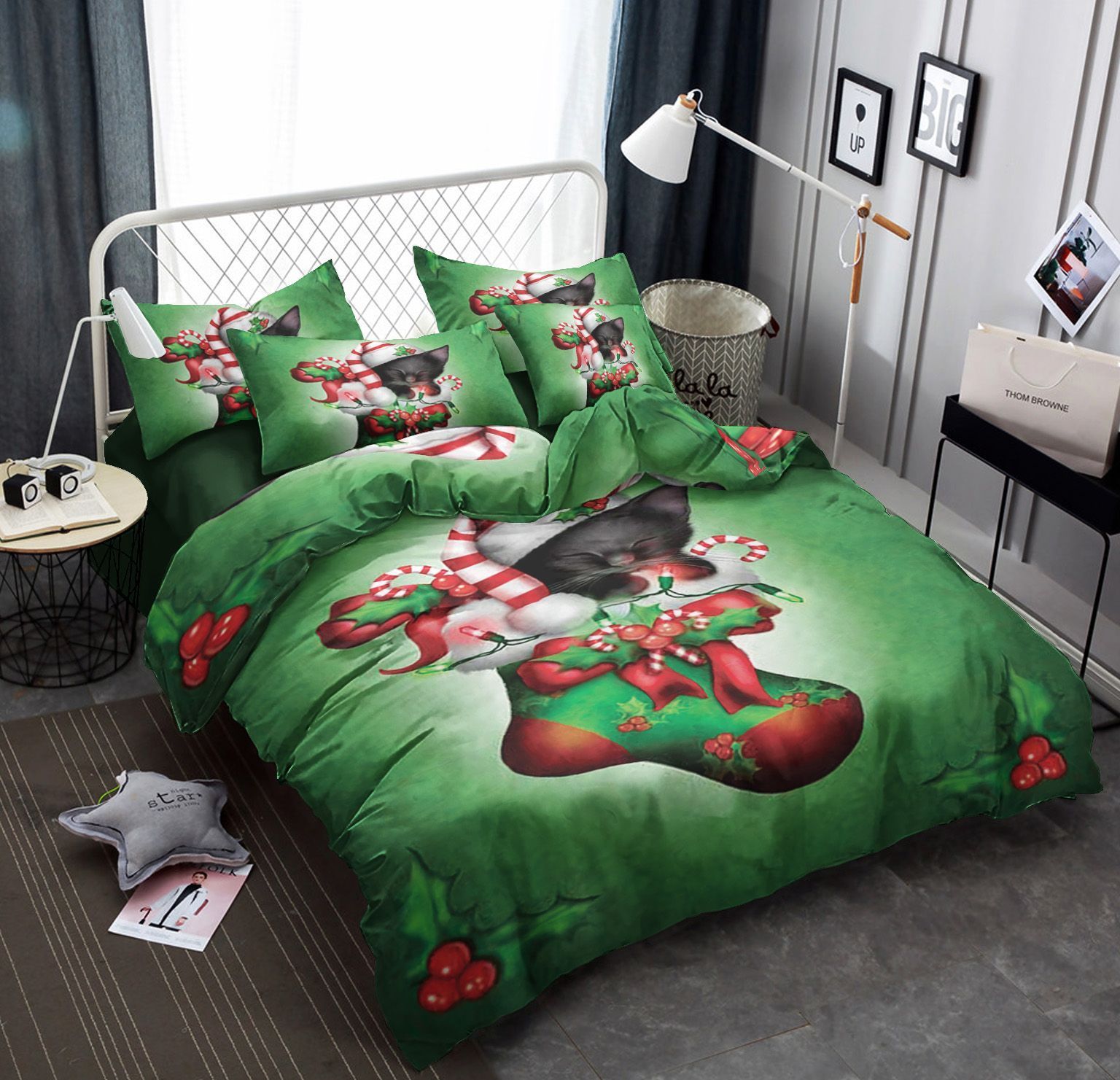 Cat Merry Christmas Bedding Set