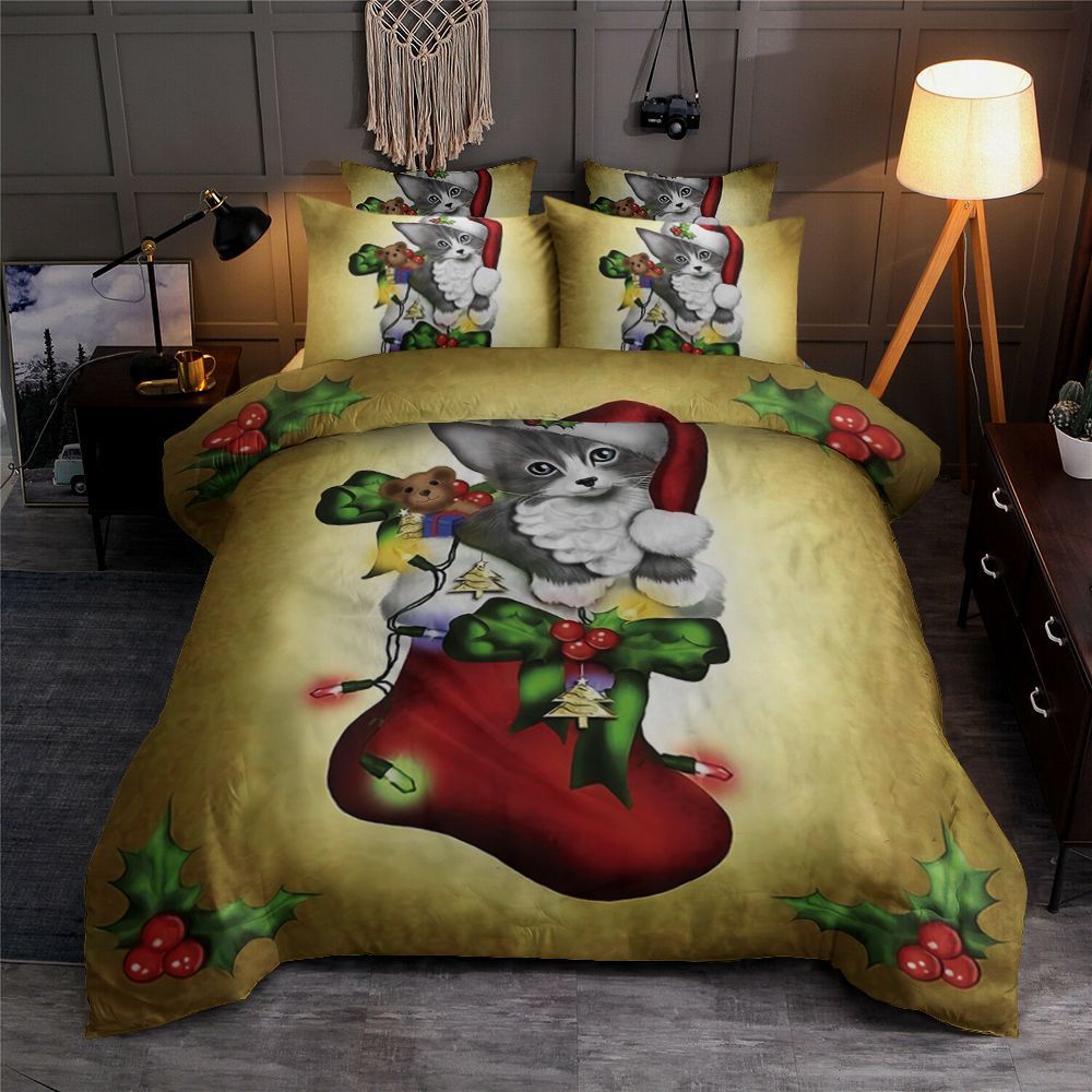 Cat Merry Christmas Bedding Set