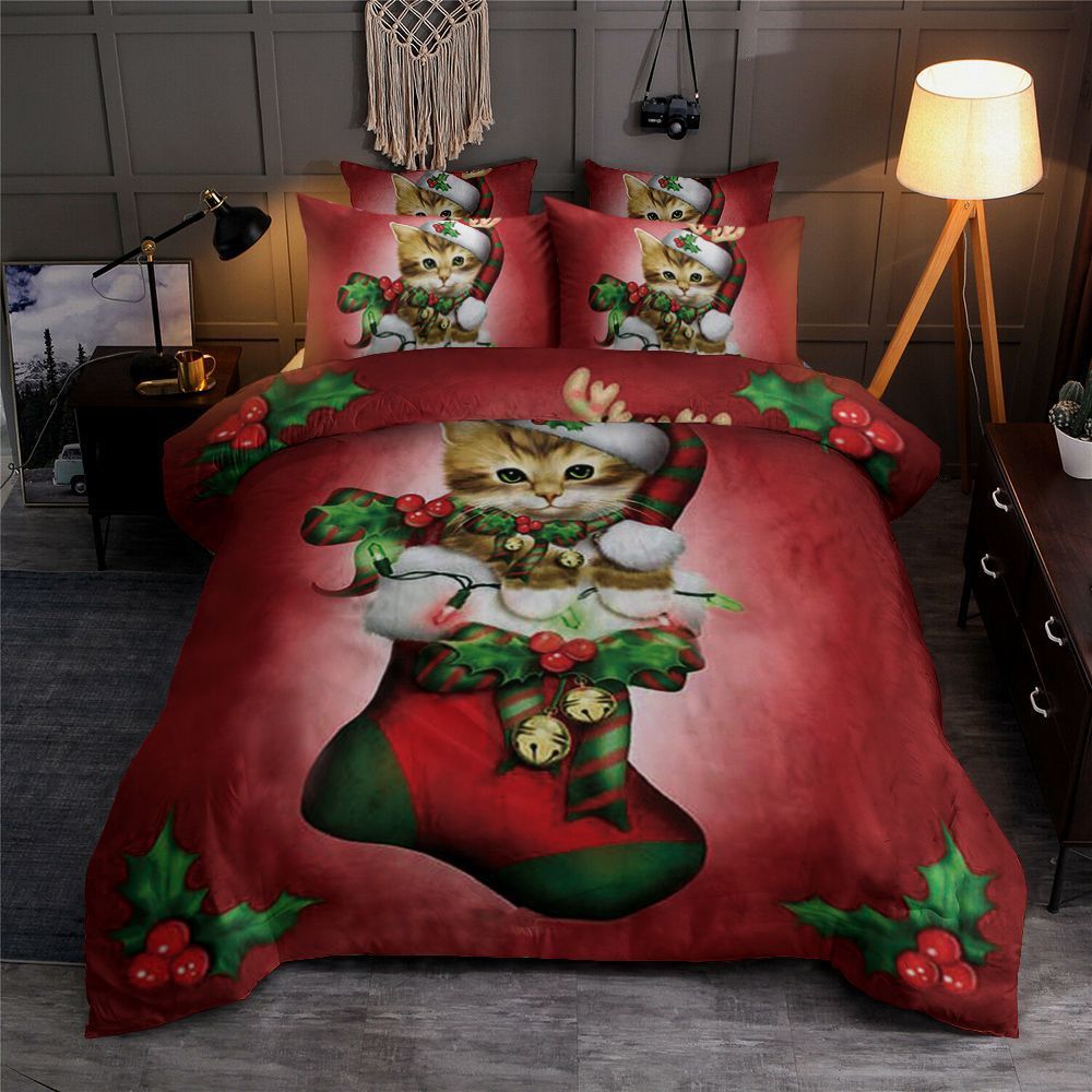 Cat Merry Christmas Bedding Set