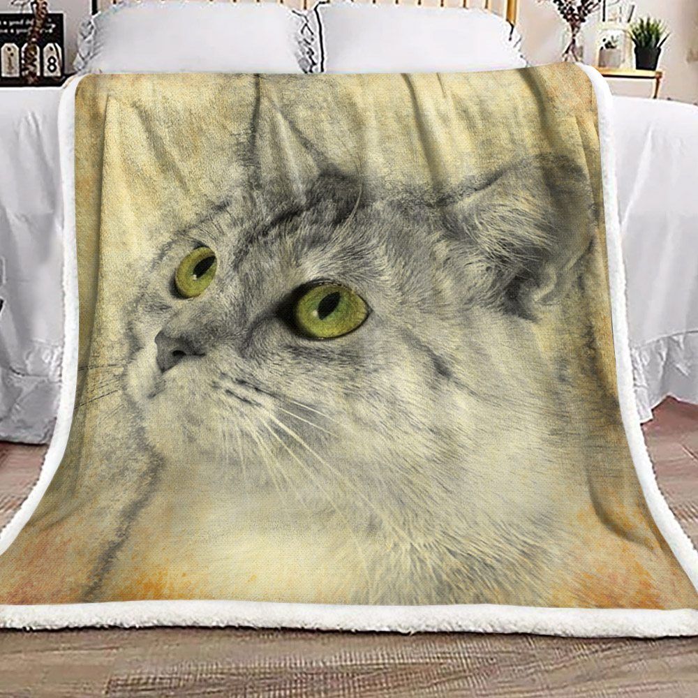 Cat Sherpa Fleece Blanket