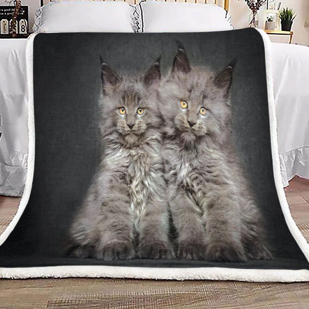 Cat Sherpa Fleece Blanket