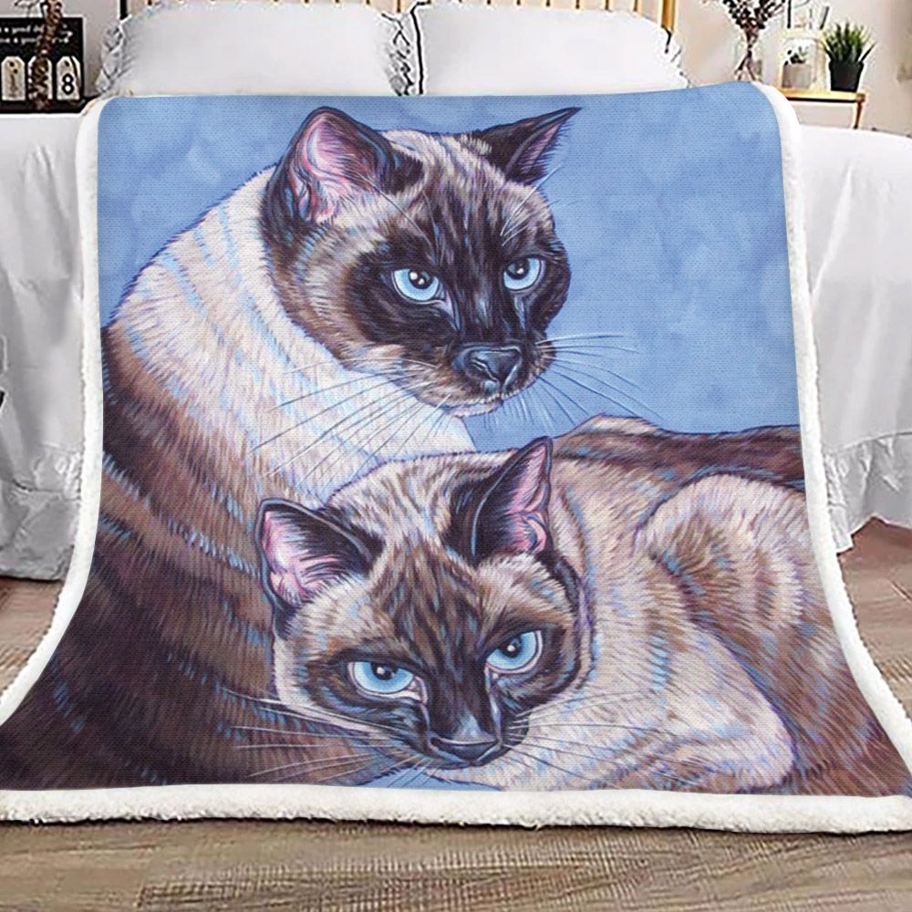 Cat Sherpa Fleece Blanket
