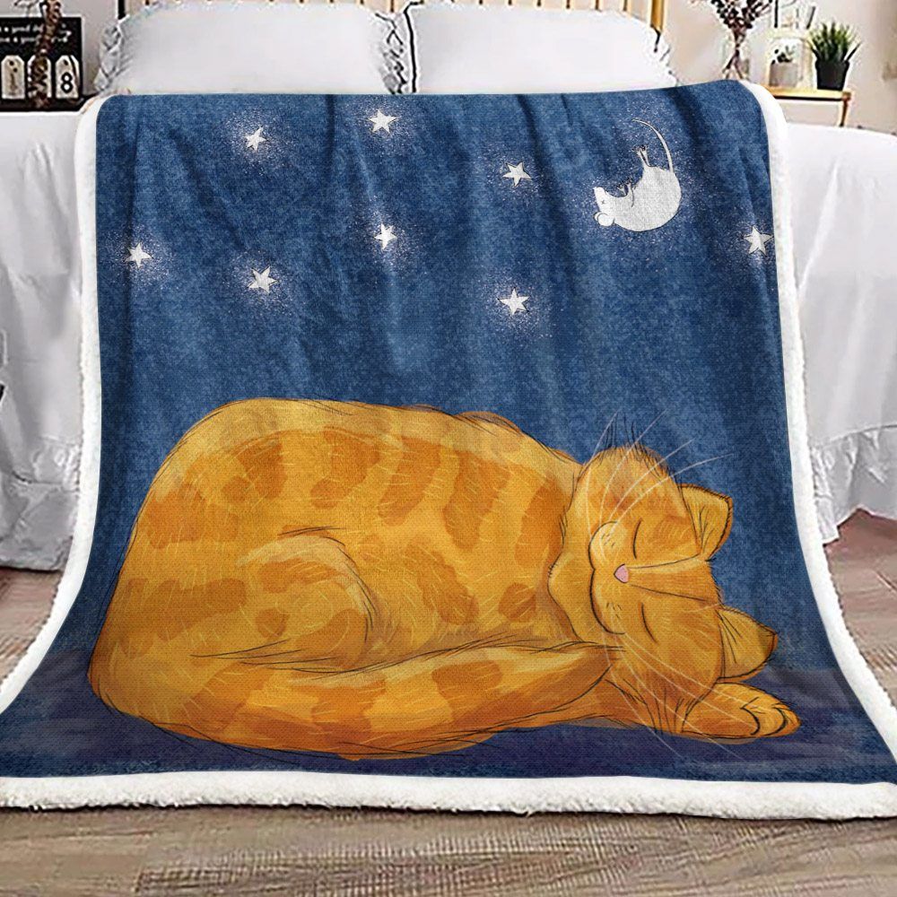Cat Sherpa Fleece Blanket