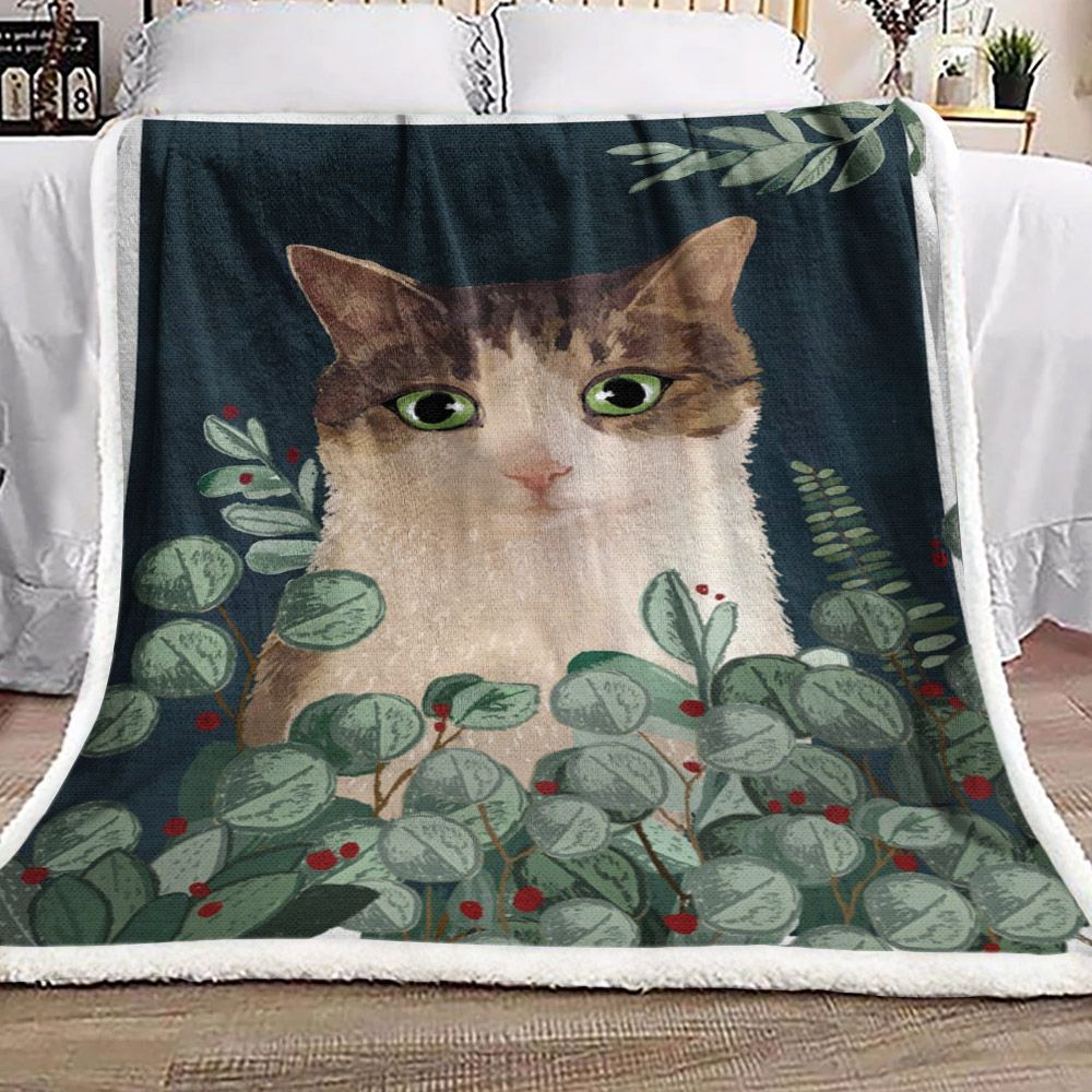 Cat Sherpa Fleece Blanket