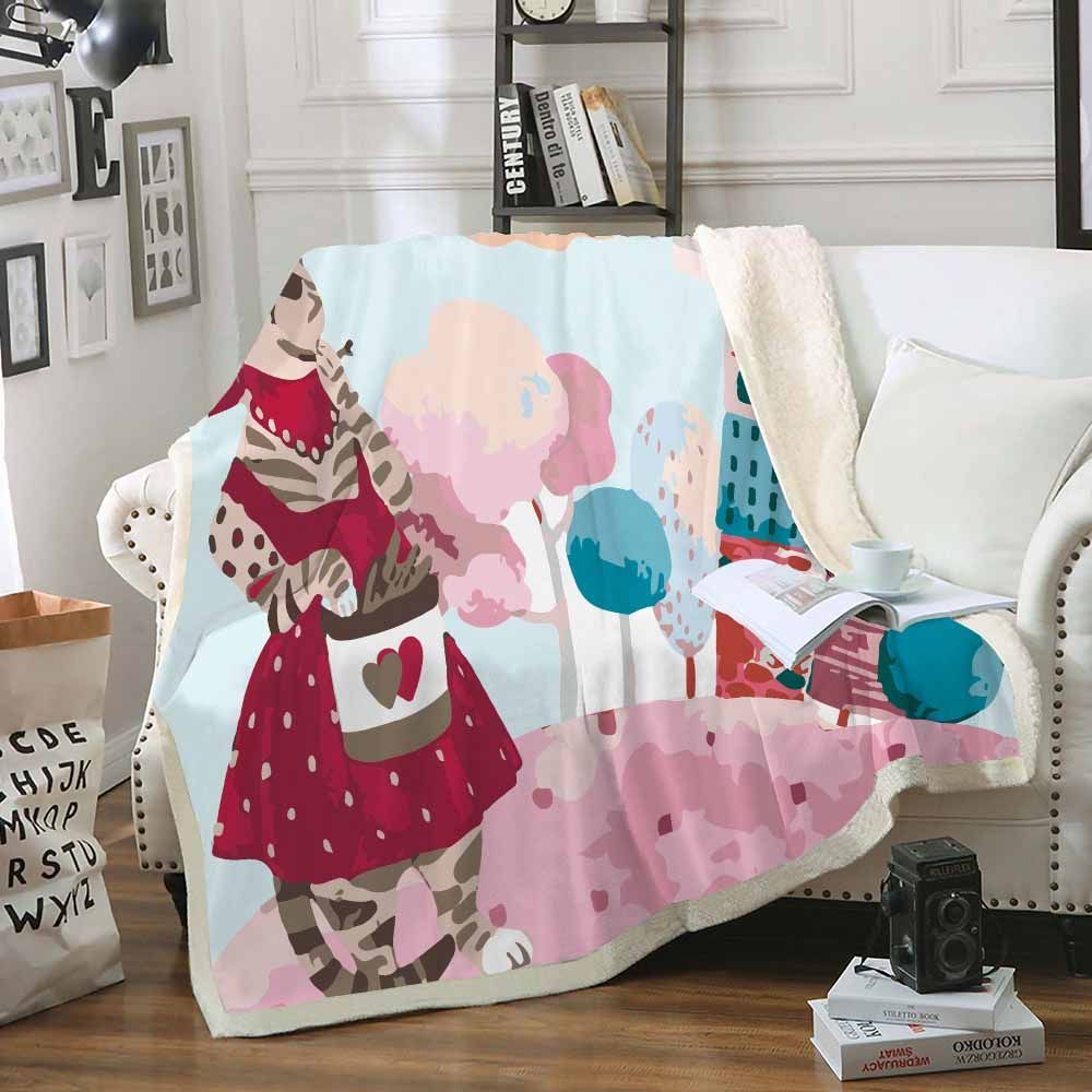 Cat Mom Sherpa Fleece Blanket