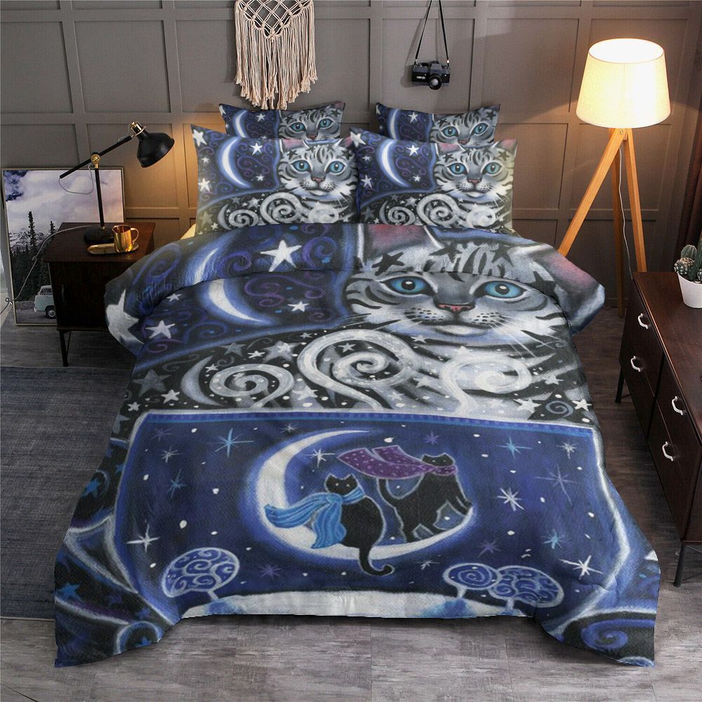 Cat Moon Bedding Set