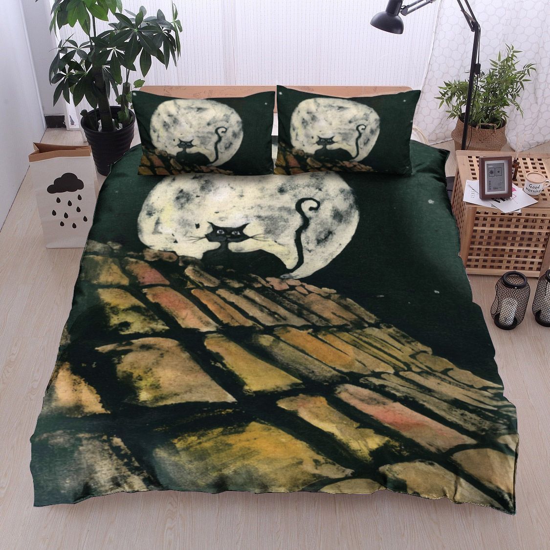Cat Moon Bedding Set